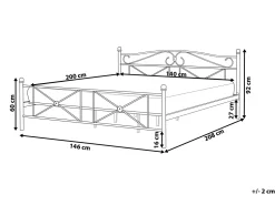 Metallbett Schwarz Lattenrost 140 X 200 Cm Rodez