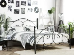 Metallbett Schwarz Lattenrost 180 X 200 Cm Dinard
