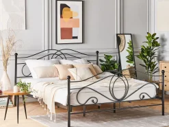 Metallbett Schwarz Lattenrost 180 X 200 Cm Lyra
