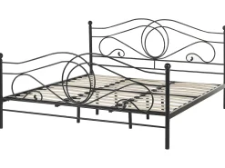 Metallbett Schwarz Lattenrost 180 X 200 Cm Lyra