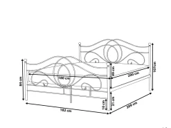 Metallbett Schwarz Lattenrost 180 X 200 Cm Lyra