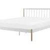 Metallbett Weis / Heller Holzfarbton Lattenrost 180 X 200 Cm Maurs