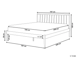 Metallbett Weis / Heller Holzfarbton Lattenrost 180 X 200 Cm Maurs