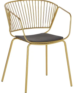 Metallstuhl Gold Mit Kunstleder-Sitz 2Er Set Rigby