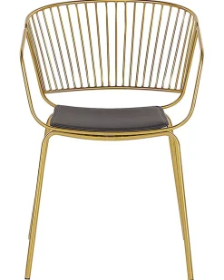 Metallstuhl Gold Mit Kunstleder-Sitz 2Er Set Rigby