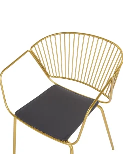 Metallstuhl Gold Mit Kunstleder-Sitz 2Er Set Rigby