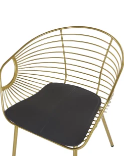Metallstuhl Gold Mit Kunstleder-Sitz 2Er Set Hoback