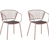 Metallstuhl Kupfer Mit Kunstleder-Sitz 2Er Set Rigby
