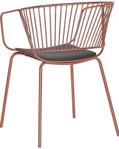 Metallstuhl Kupfer Mit Kunstleder-Sitz 2Er Set Rigby
