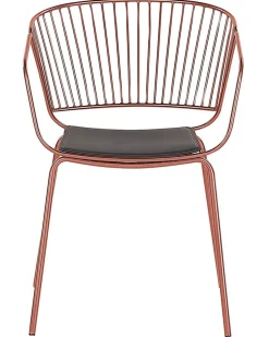 Metallstuhl Kupfer Mit Kunstleder-Sitz 2Er Set Rigby