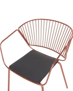 Metallstuhl Kupfer Mit Kunstleder-Sitz 2Er Set Rigby