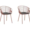 Metallstuhl Kupfer Mit Kunstleder-Sitz 2Er Set Hoback