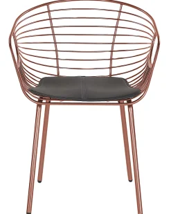Metallstuhl Kupfer Mit Kunstleder-Sitz 2Er Set Hoback