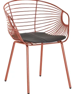 Metallstuhl Kupfer Mit Kunstleder-Sitz 2Er Set Hoback