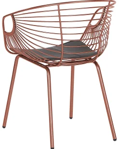 Metallstuhl Kupfer Mit Kunstleder-Sitz 2Er Set Hoback