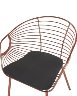 Metallstuhl Kupfer Mit Kunstleder-Sitz 2Er Set Hoback
