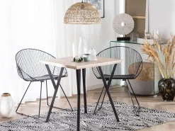 Metallstuhl Schwarz 2Er Set Aurora