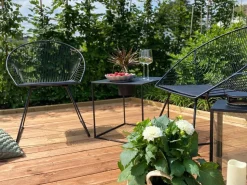 Metallstuhl Schwarz 2Er Set Aurora