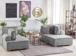 Modular Fabric Sofa Set Grey Tibro