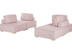 Modular Fabric Sofa Set Pink Tibro