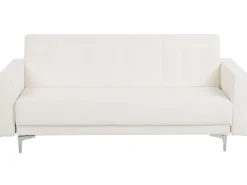 Modular Faux Leather Living Room Set White Aberdeen