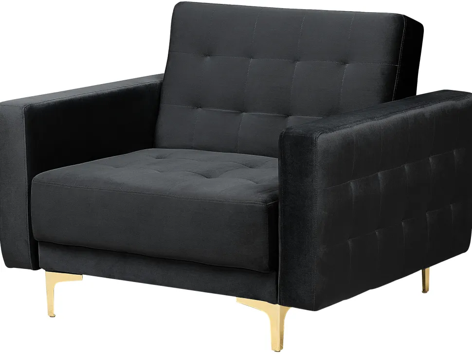 Modular Velvet Living Room Set Black Aberdeen