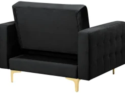 Modular Velvet Living Room Set Black Aberdeen
