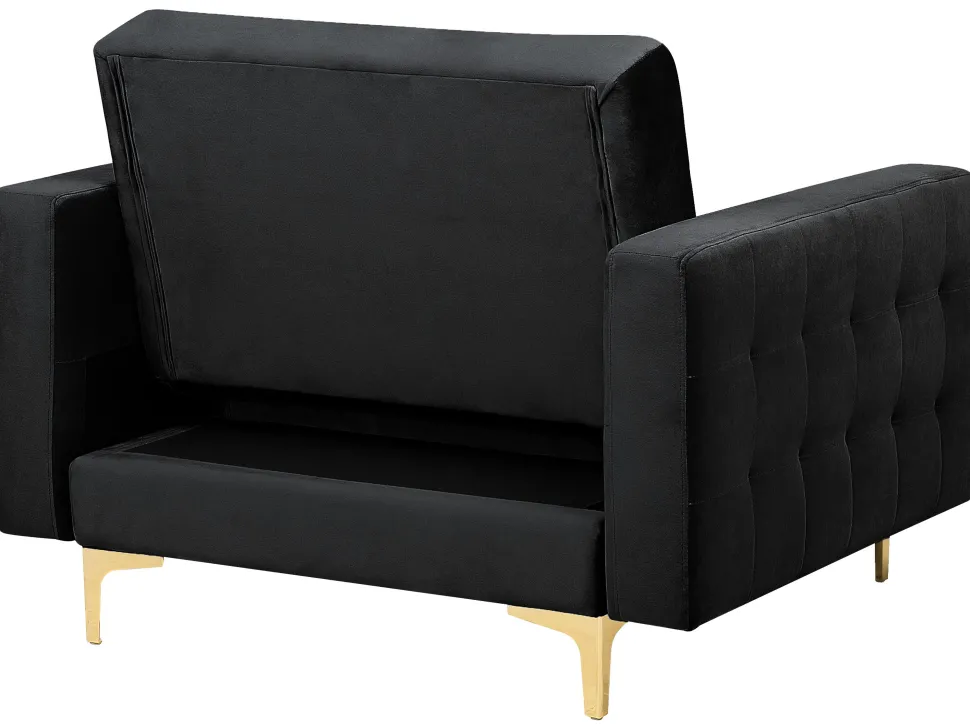 Modular Velvet Living Room Set Black Aberdeen