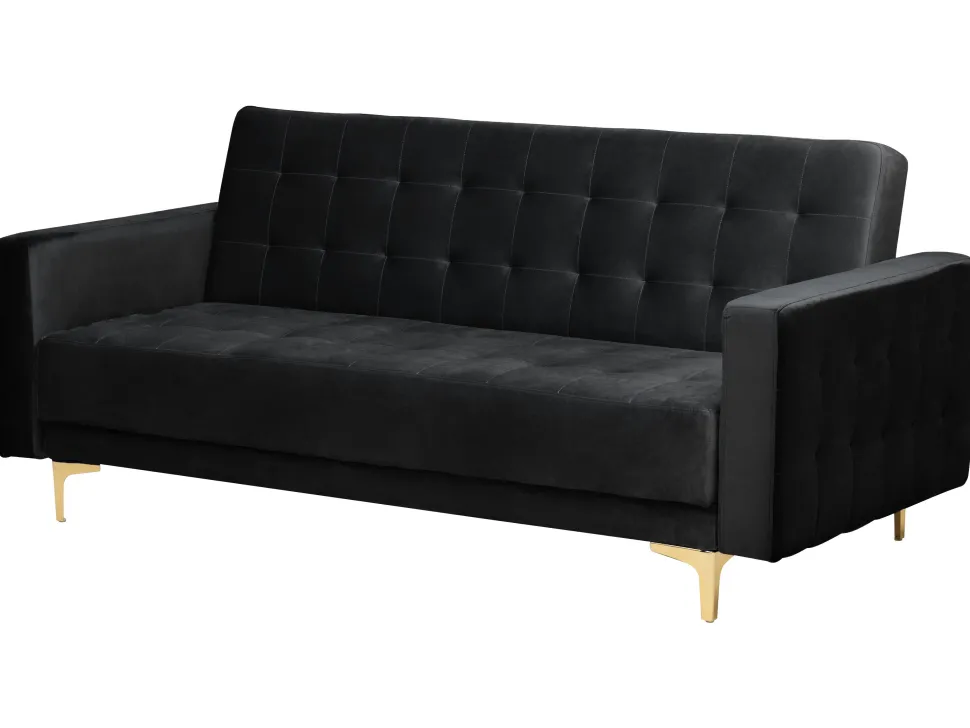 Modular Velvet Living Room Set Black Aberdeen