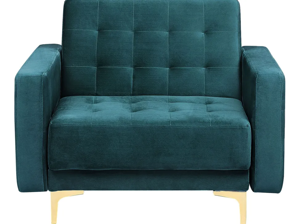 Modular Velvet Living Room Set Teal Aberdeen