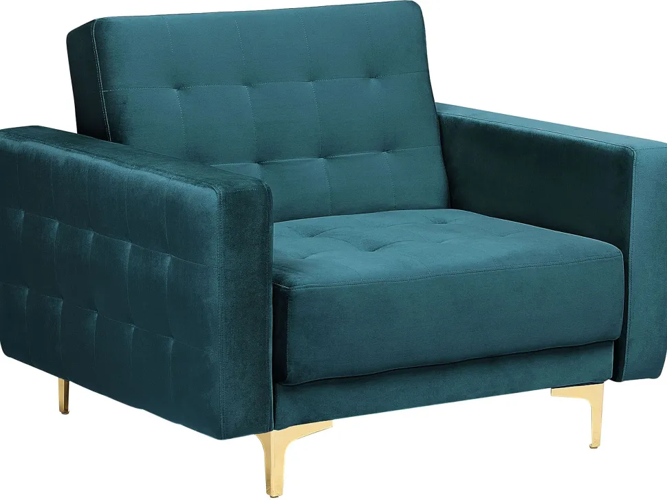 Modular Velvet Living Room Set Teal Aberdeen