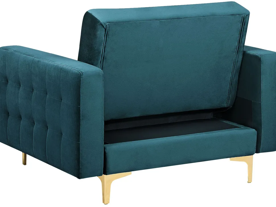 Modular Velvet Living Room Set Teal Aberdeen