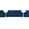 Modular Velvet Living Room Set Navy Blue Aberdeen