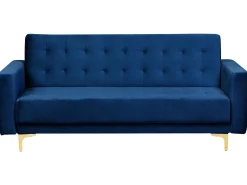 Modular Velvet Living Room Set Navy Blue Aberdeen