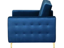 Modular Velvet Living Room Set Navy Blue Aberdeen