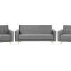 Modular Velvet Living Room Set Grey Aberdeen