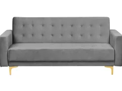 Modular Velvet Living Room Set Grey Aberdeen