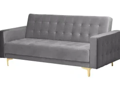 Modular Velvet Living Room Set Grey Aberdeen