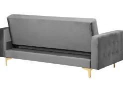 Modular Velvet Living Room Set Grey Aberdeen