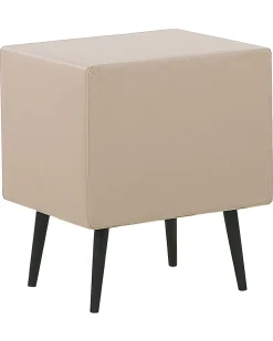 Nachttisch Beige Kunstleder 2 Schubladen Essonne