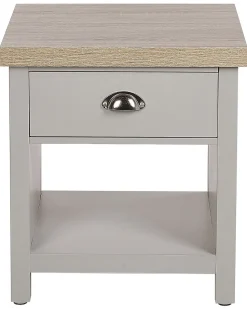 Nachttisch Grau / Heller Holzfarbton Rechteckig Schublade Clio