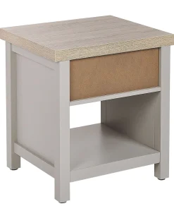 Nachttisch Grau / Heller Holzfarbton Rechteckig Schublade Clio