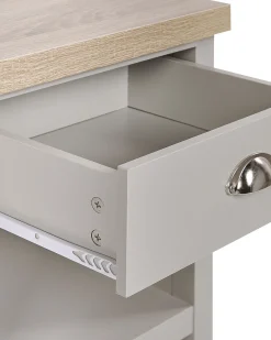 Nachttisch Grau / Heller Holzfarbton Rechteckig Schublade Clio