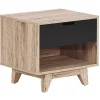 Nachttisch Heller Holzfarbton / Schwarz Spencer