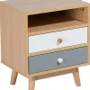 Nachttisch Heller Holzfarbton 2 Schubladen Fargo