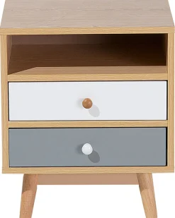 Nachttisch Heller Holzfarbton 2 Schubladen Fargo