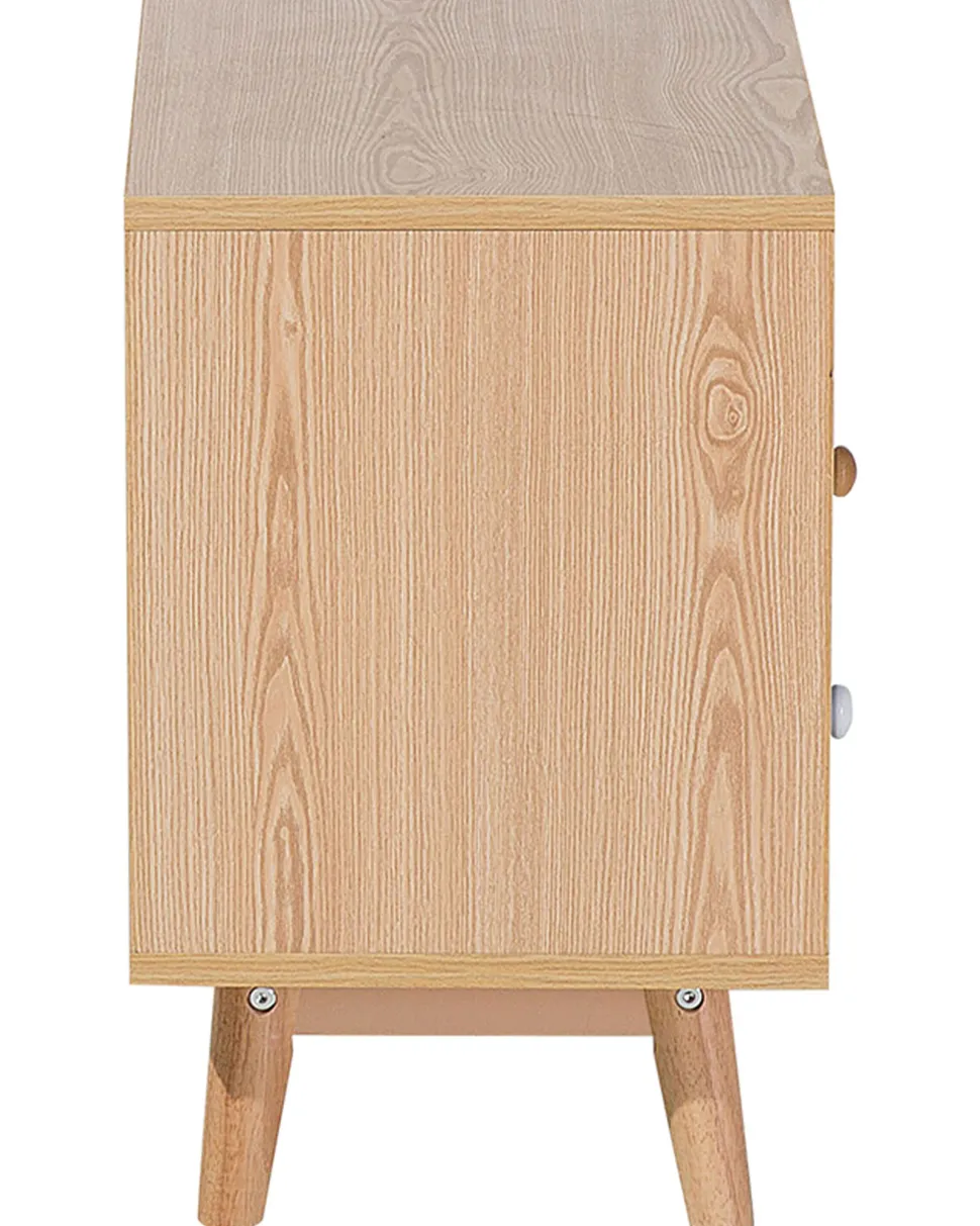 Nachttisch Heller Holzfarbton 2 Schubladen Fargo