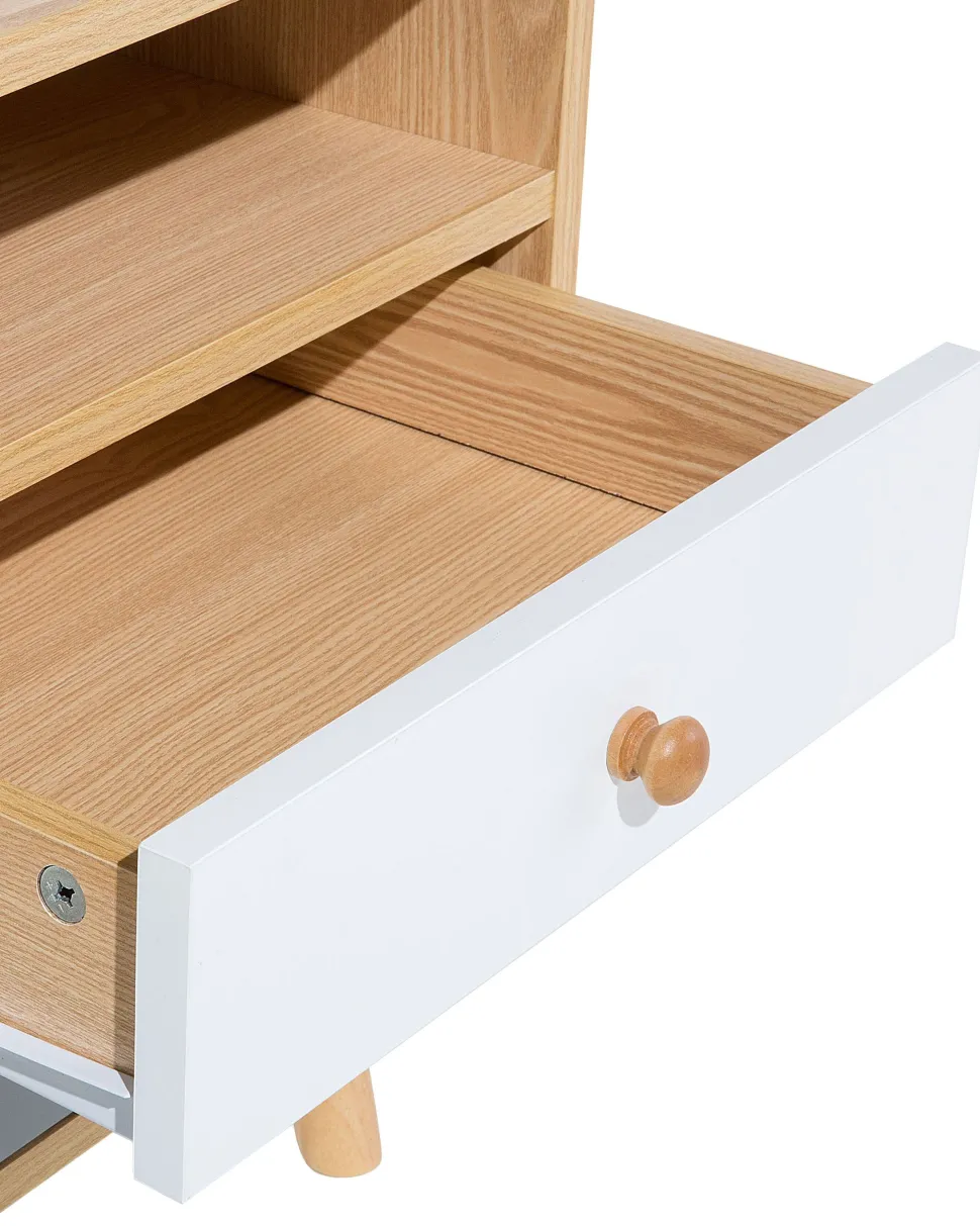 Nachttisch Heller Holzfarbton 2 Schubladen Fargo