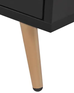 Nachttisch Schwarz Rechteckig 50 X 40 Cm Indio