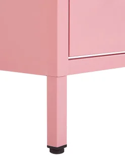 Nachttisch Stahl Rosa Matt 2 Schubladen Malavi